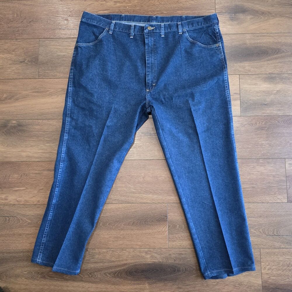 Wrangler Jeans Mens 46 x 28.5 Regular Fit Straight Leg Denim Dark Wash READ